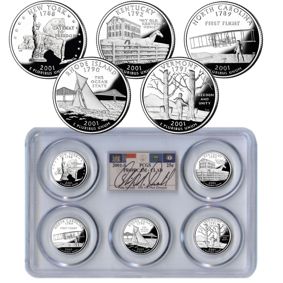 State Proof Quarters Complete set 1999-2008 PR 69 DCAM - PCGS Flag