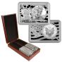 2016 Silver Eagle 1oz Coin in-cased in Statue Of Liberty 2 Oz Bar .999 -2016