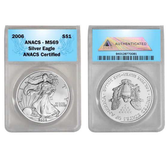 2006 1oz Silver Eagle ANACS MS69 1
