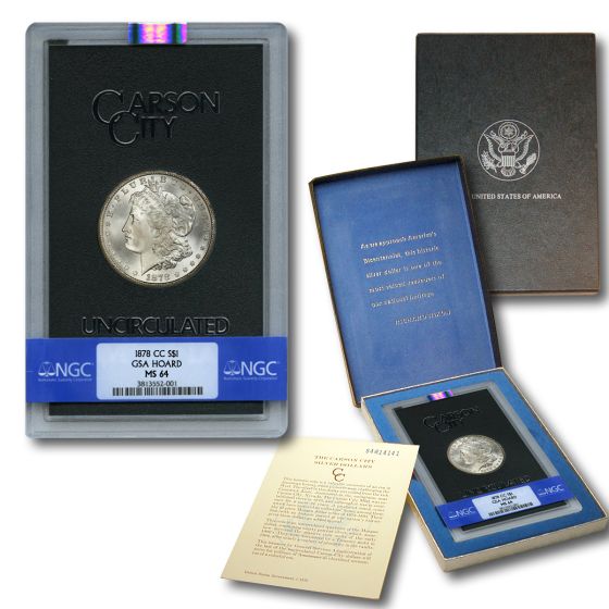 1878 -CC GSA Hoard Morgan Silver Dollar $1 Coin NGC MS-64 with Box & COA 1