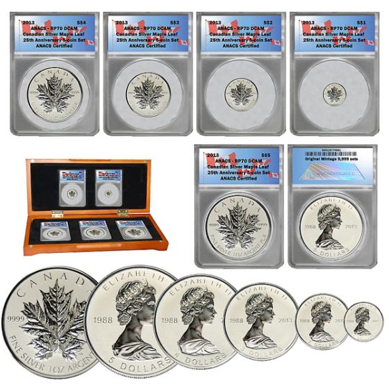 2013 5-Piece 25th Anniversary Canadian Maple Leaf Fractional Set 1