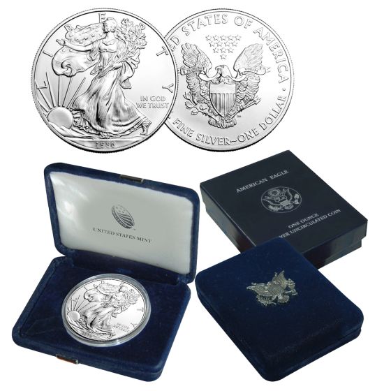 1986 Silver Eagle BU in U.S. Mint Box (1st year) 1