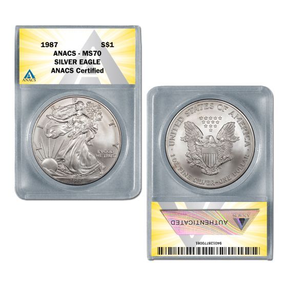 1987 American Silver Eagle 1oz coin MS70 1