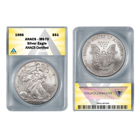 1989  American Silver Eagle 1oz coin MS70 1