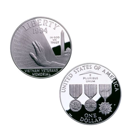 1994 Vietnam Veterans Memorial Silver $1 Proof 1
