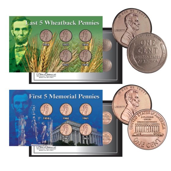 Lincoln Memorial and Wheatback Pennies Collection 1