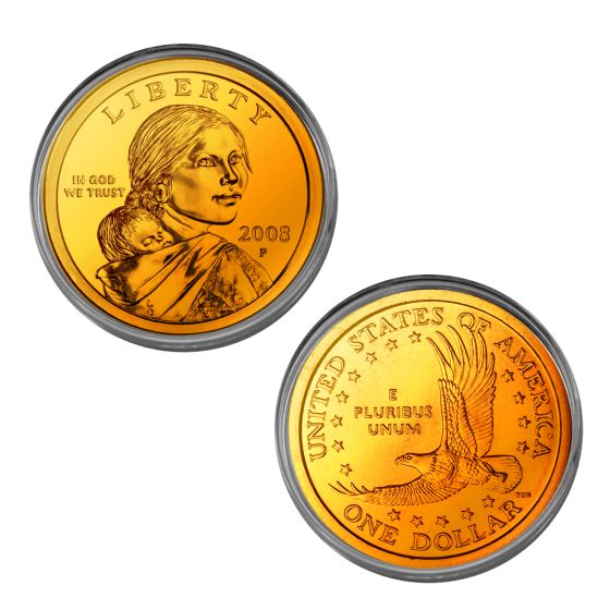 2008 Sacagawea Dollar 24k Gold Plated 1