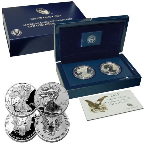 2012-S 2-Coin Silver American Eagle Proof Set 1