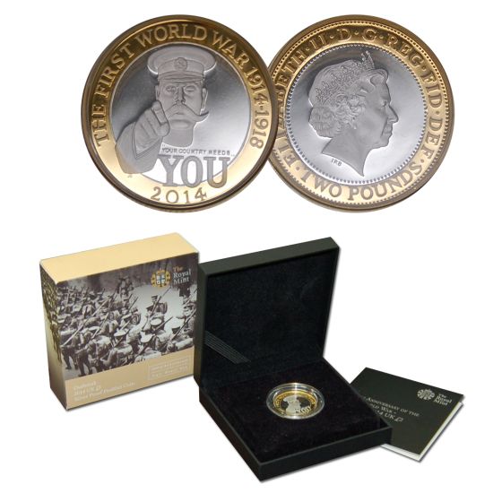 100th Anniversary of the First World War - Outbreak 2014 UK £2 Piedfort coin 2