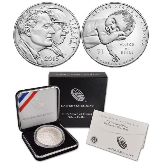 March of Dimes 2015 Silver Dollar Uncirculated 2