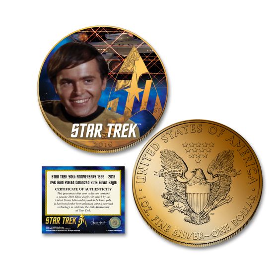 Star Trek 24K Gold Plated Colorized Silver Eagle 1