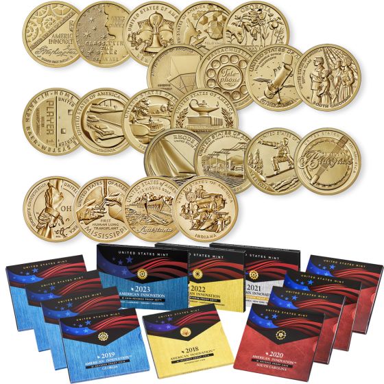 2018-2023 American Innovation $1 Reverse Proof Coin Collection 1