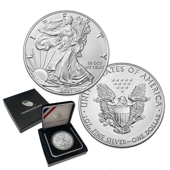 2021 Silver Eagle BU in U.S Mint Box 1