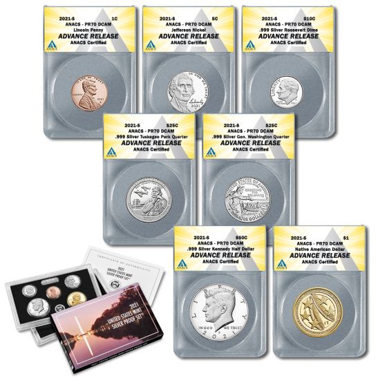 2021-S US Silver Proof Set PR70 Advanced Releases  1