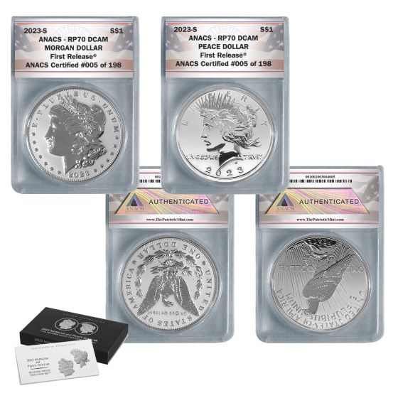 2023-S Morgan and Peace Dollar Two-Coin Reverse Proof Set RP70 (FR)  - In Stock 1