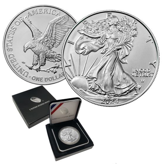  2024 Silver Eagle BU in U.S Mint Box 1