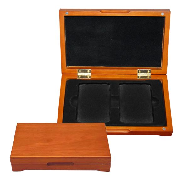 Wood Display Box for 2 or 4  Graded Coins 1