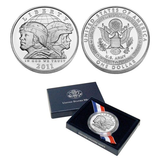 2011 Army Commemorative Silver Dollar BU 1