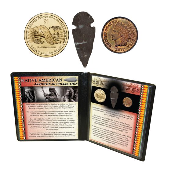 Native American Arrowhead and Coin Collection 1