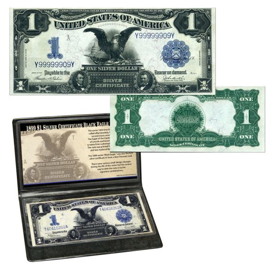 1899 $1 Silver Certificate Black Eagle Banknote  1