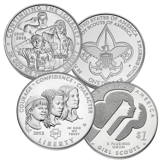 Boy Scout and Girl Scout BU Silver Dollar 1