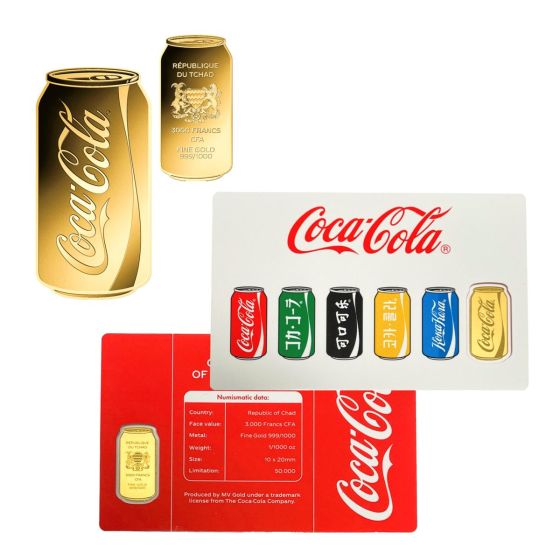 Coca Cola Can Gold Coin - 1/1000 Ounce (Chad) 1