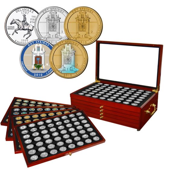 Complete Uncirculated Type Set Of America The Beautiful National Park Quarters + Bonus State Quarter BU set (280 Coins) 1