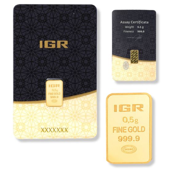 1/2 gram Gold Bar - IGR (assay card) 1