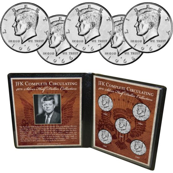 JFK Complete Circulating 40% Silver Half Dollars 1