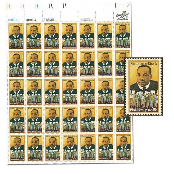 Martin Luther King Jr 1979 15¢ Stamp Sheet. 1