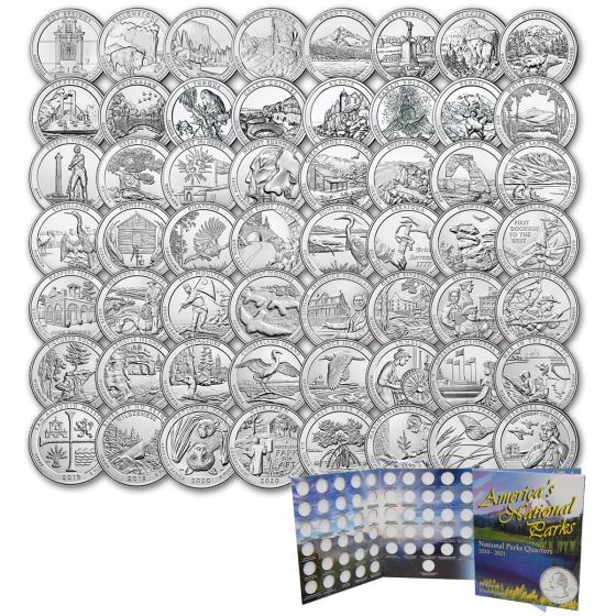 Complete Set Of America The Beautiful Quarters - 56 BU National Parks Quarters 1