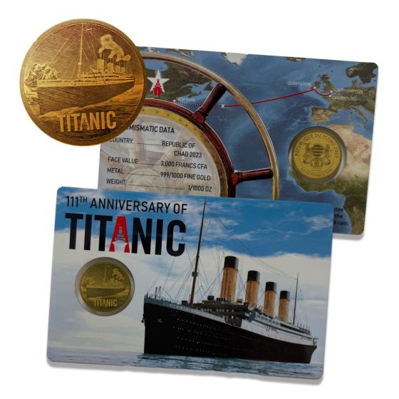  Titanic 111th Anniversary Gold Coin - 1/1000 Ounce (Chad) 1