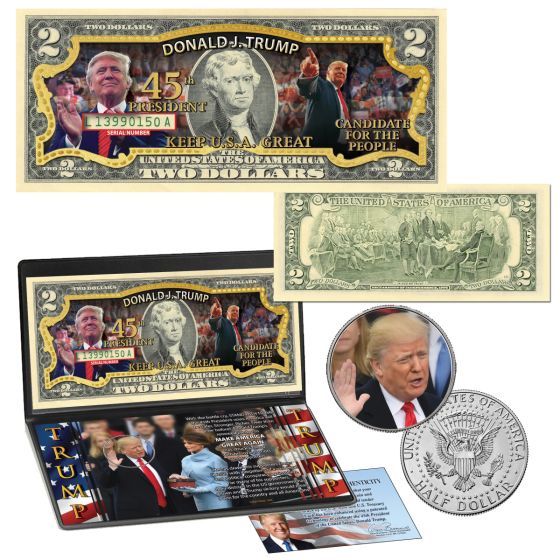 President Donald Trump OFFICIAL Colorized Coin & Currency Collection - MAGA 1