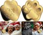 Merry Christmas  1/1000 oz Gold coin in Card - Christmas Dogs with Santa's Hat