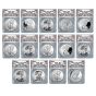 American Silver Eagle 14pc Anniversary Collection Certified Perfect 70