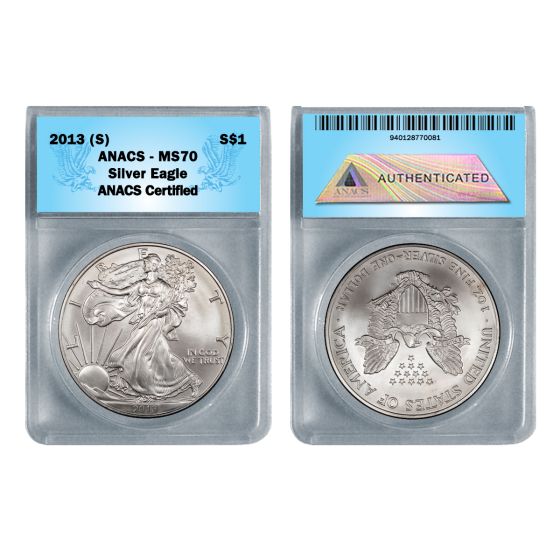 2013 1oz Silver Eagle ANACS MS70 1
