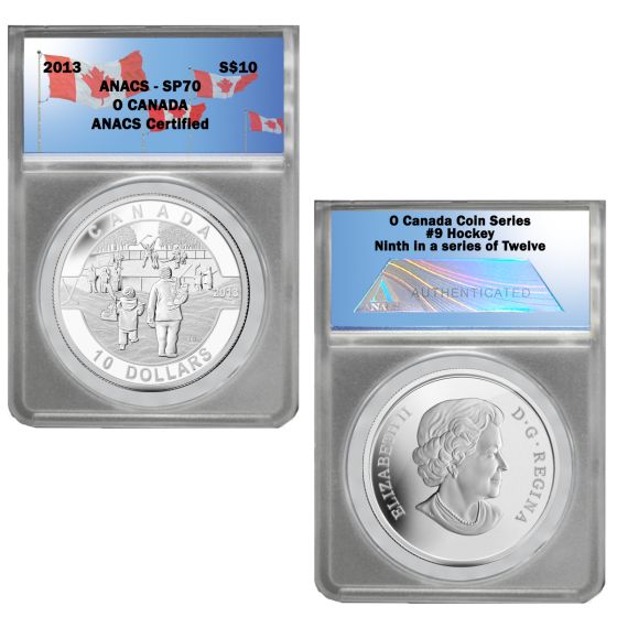 2013  O Canada 1/2 oz Silver $10-Hockey SP70 2