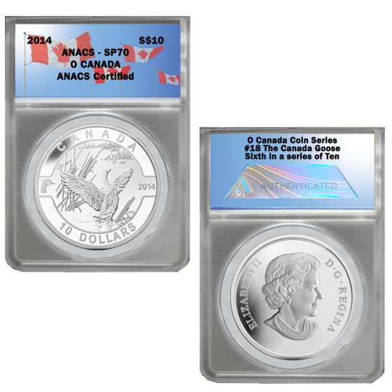 2014 O Canada 1/2 oz Silver $10-Goose SP70 1