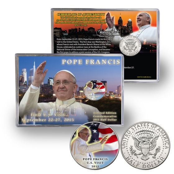 Pope Francis U.S. Visit Colorized Half Dollar 1