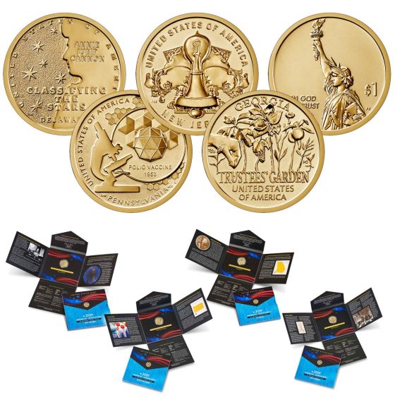 2019 S American Innovation $1 Reverse Proof 4 coin set - OGP/COA (DE,PA,NJ & GA) 1