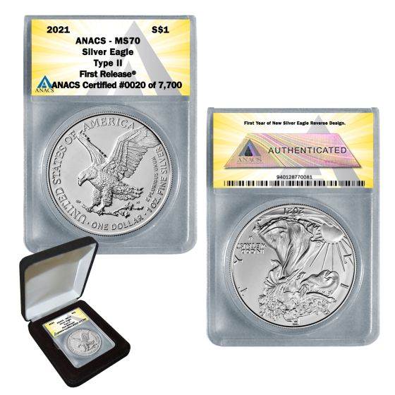 2021 American Silver Eagle Type 2 MS70 (First Release) 1