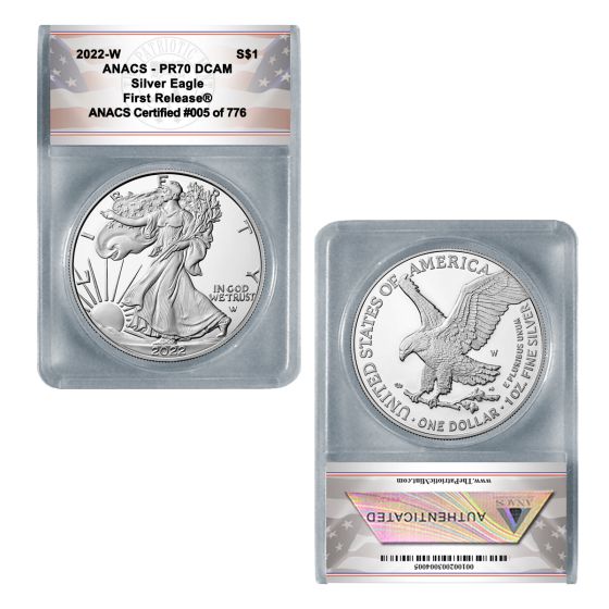  2022-W American Eagle One Ounce Silver Proof Coin PR70 1st Release  1