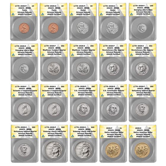 2026 US Mint Uncirculated Coin Set MS68 - Advance Release (20 coin set) 1