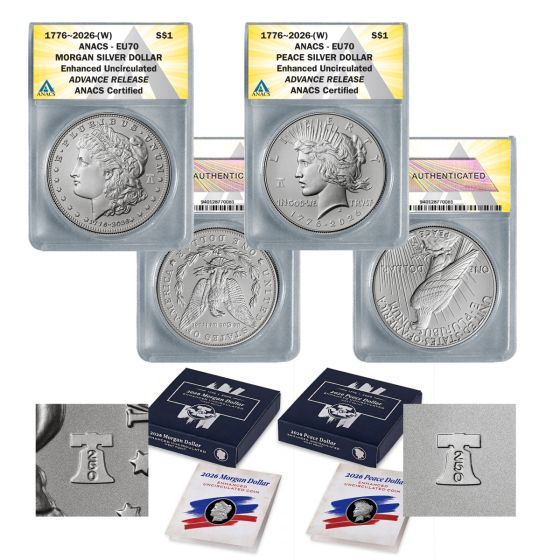 2026 Morgan & Peace Enhanced Uncirculated 2 Coin Set EU70 - Advance Release  1