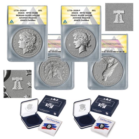 2026 Morgan and Peace Reverse Proof Privy  2 Coin Set RP70 - Advance Release 1