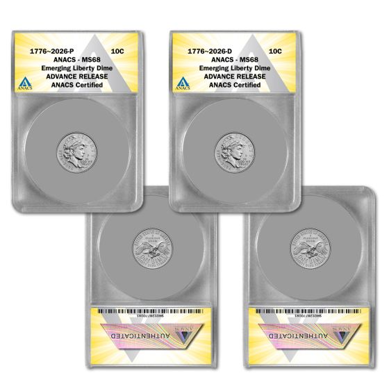 2026 P & D Semiquincentennial Emerging Liberty Dime MS68 - Advance Release 1