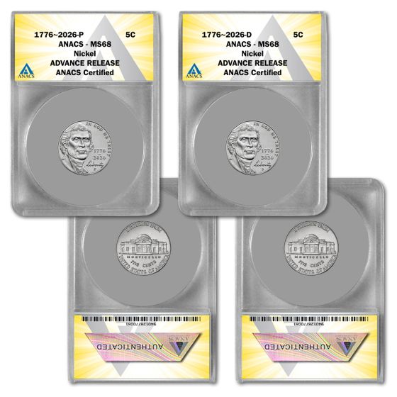 2026 P & D Jefferson Nickel MS68 ( Dual-Date Design ) - Advance Release 1