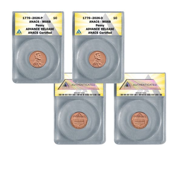 1776 - 2026 P & D Lincoln Shield Cent 1C MS68 RD - Advance Release 1