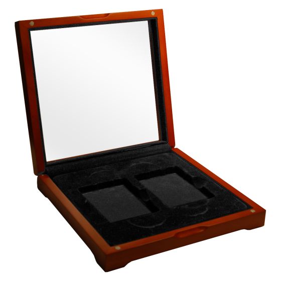 Wood Display Box for 2 Graded Coins (slight aesthetic defect) 1