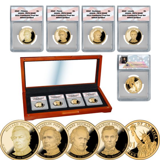 The Presidential Dollar Proof Set ANACS PR70-2010 1